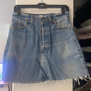 Re/Done Denim Mini Skirt